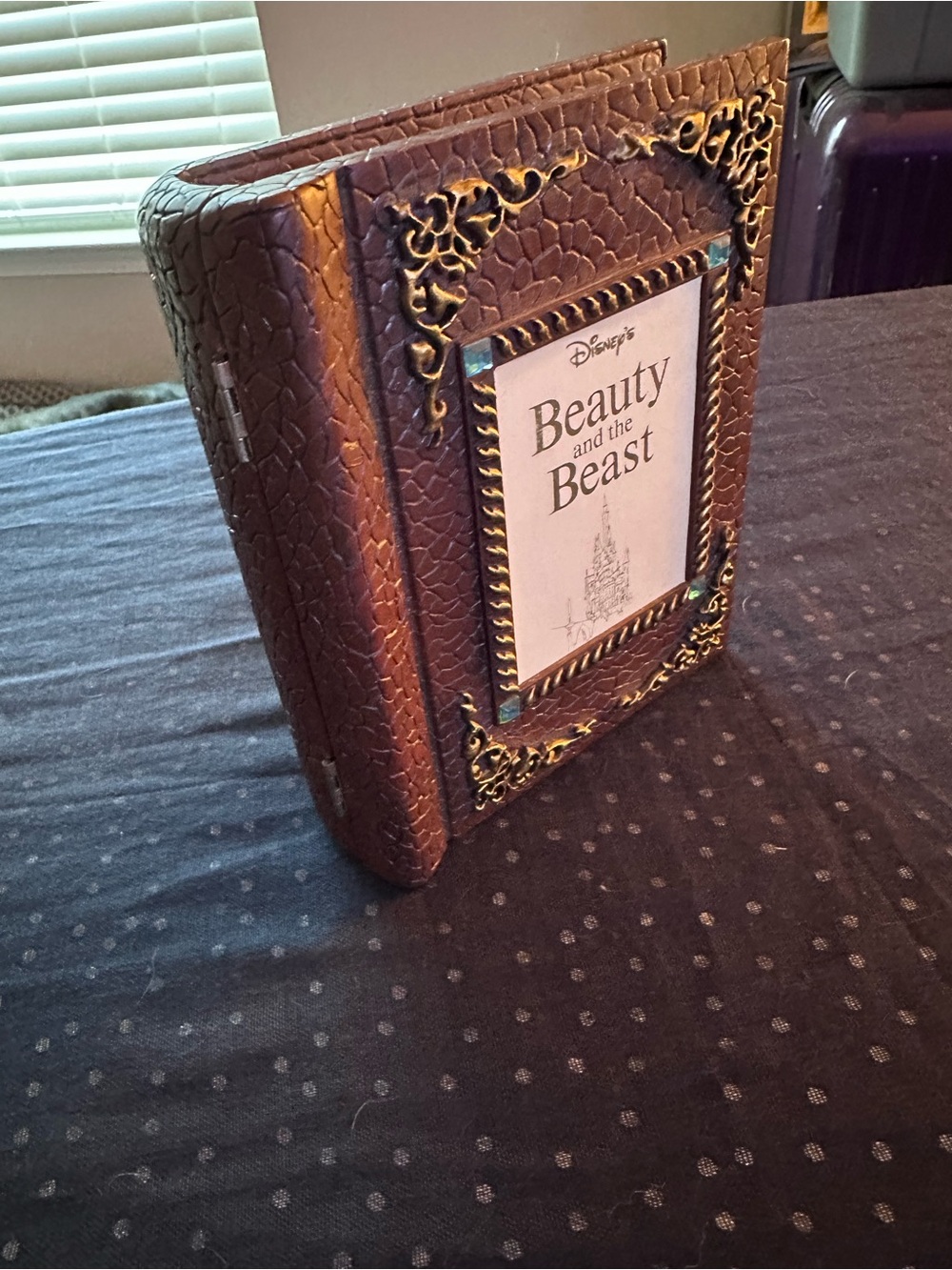 Disney Brown Beauty and the Beast Watch and Pin with Decorative Book Box